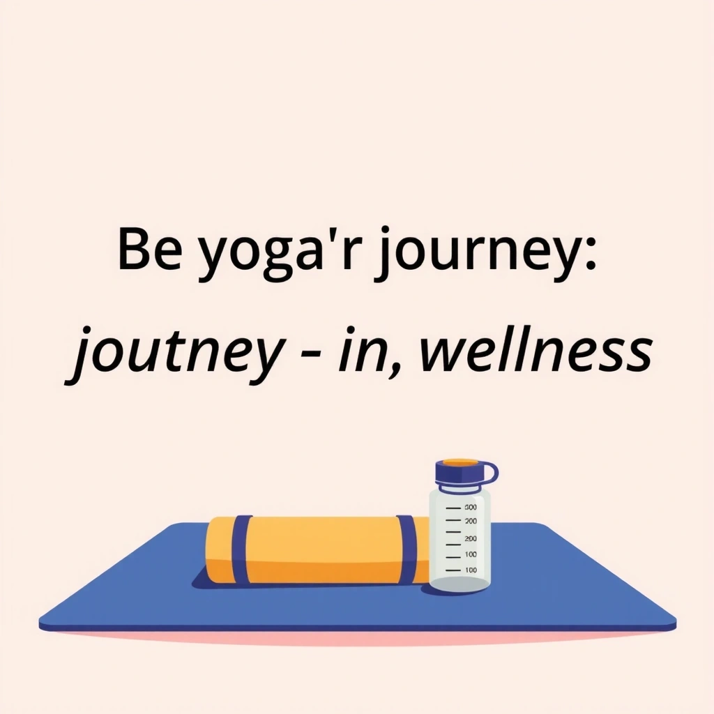 Yoga mat and water bottle for a beginner