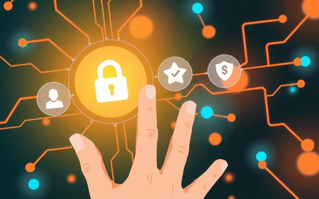 A stylized hand reaching for a glowing digital interface with icons representing data access, deletion, and privacy settings, set against a background of abstract data streams, symbolizing user control over personal information.